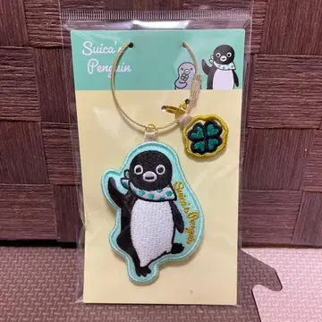 Suica 펭귄 참 포함 자수 키링 (도트 스카프) 새상품