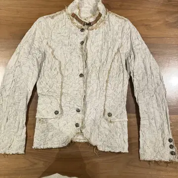 ERMANNO SCERVINO 옅은 베이지 테일러드 자켓 주름 가공