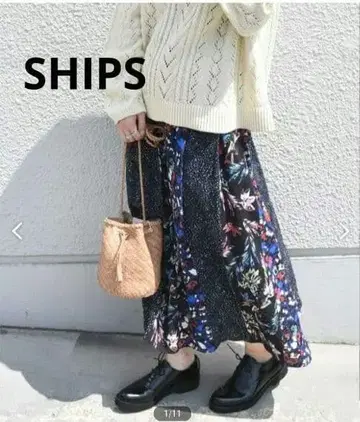 SHIPS 패치워크 롱 스커트 18,260엔 봄/여름 트렌드 올 패턴