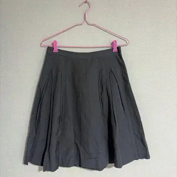 마가렛호웰 박스 플리츠 플레어 스커트 그레이 린넨