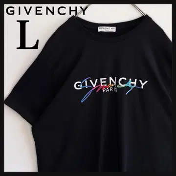 [ 초인기 컨디션 최상 ] 지방시/T셔츠/레인보우 자수 로고/블랙/L