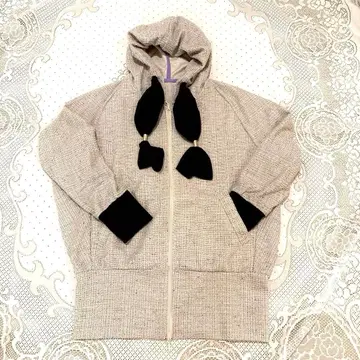 [ 시착만 한 상품 ] 에스파스데칼마 QVC 쉬폰 리본 트위드 후드티 S