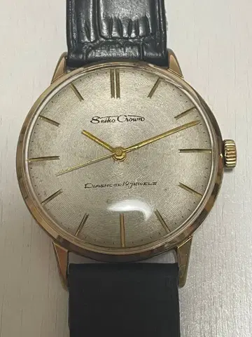 가동 SEIKO 세이코 Crown 크라운 15002 골드 빈티지