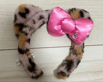 USJ 레오파드 무늬 머리띠 핑크