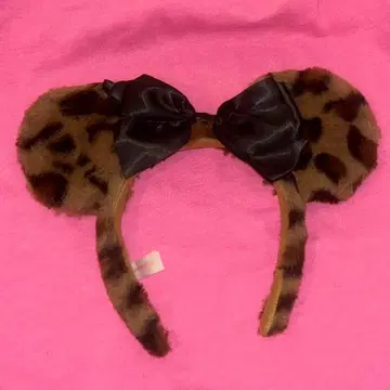 레오파드 무늬 머리띠 핑크