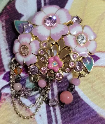 새상품 안나수이 ANNA SUI 브로치 꽃 플라워 오비 고정 띠