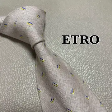 에트로 넥타이 스트라이프 도트 체크 올 패턴 명품 베이지