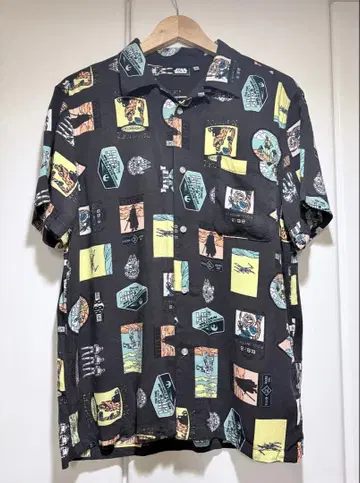STAR WARS 스타 워즈 알로하 오픈 카라 올 패턴 셔츠 L