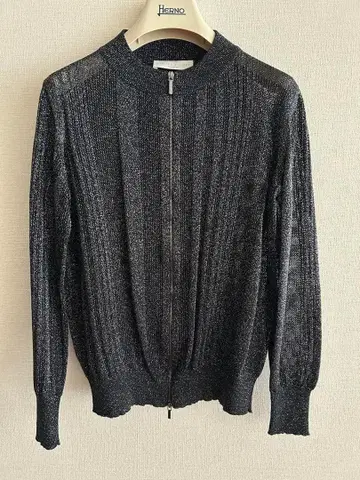 새상품급 파비아나 필리피 라메 지퍼 블루종 스타일 가디건