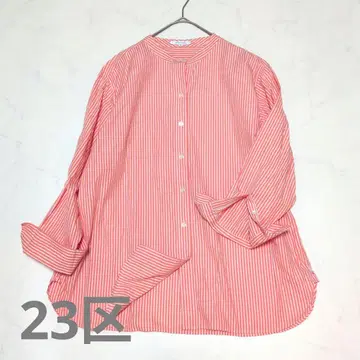 레어 사이즈 23ss 23구 CANCLINI 밴드 카라 셔츠 스트라이프