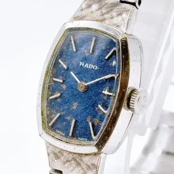 작동품 RADO 라도 손목시계 자동 와인딩 블루 다이얼 비즈니스