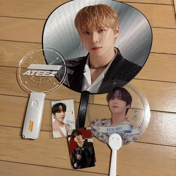 ATEEZ YUN HO 부채 x 3 photo 카드 2장 총 5점 세트