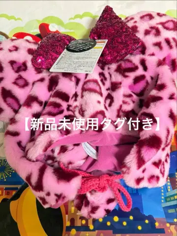 미니 레오파드 무늬 핑크 팬캡 미사용 새상품