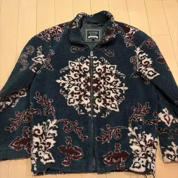 GUESS 네이비 플리스 자켓 꽃무늬