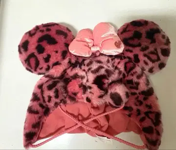 디즈니 팬캡 레오파드 무늬 핑크