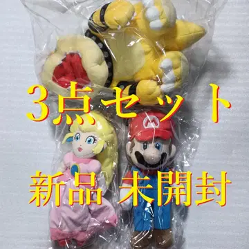 새상품 미개봉 3종 세트 슈퍼 마리오 피치 공주 쿠파 봉제 인형 닌텐도