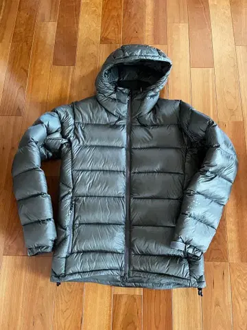 AXESQUIN 후드 부착 다운 자켓 L 카키