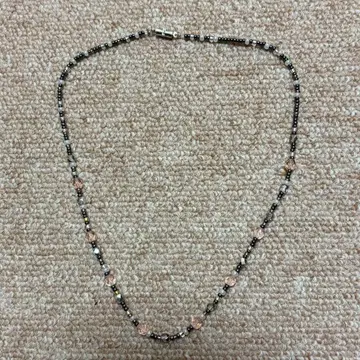 비즈 목걸이 블루 핑크