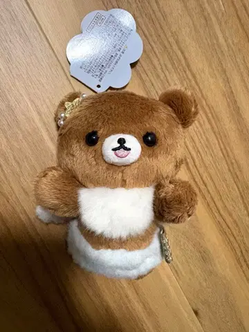 갈색 아기 곰 천사 걸이 봉제 인형 깃털 리락쿠마 마스코트