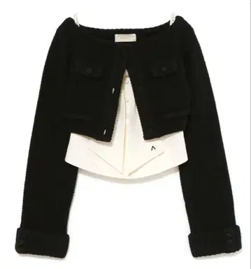 andmary Twiggy 트위드 리본 세트 탑