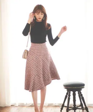 [ 새상품급 ] 31 Sons de mode 비대칭 트위드 플레어 스커트