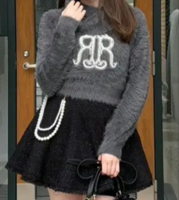 rienda R 로고 니트탑 스나계 양산형