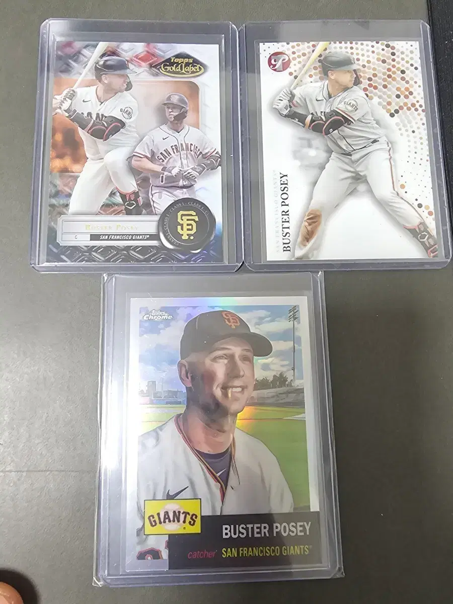 샌프란시스코 자이언츠 포지 야구 3종 카드 (Topps Chrome 외)