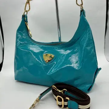 새상품급 아타오 숄더백 2way 민트 가죽 블루 계열 레어 컬러