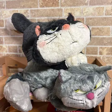 디즈니 신데렐라 루시퍼 봉제 인형 2개 세트