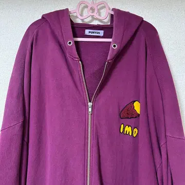 PUNYUS 후드 사가라 자수 빅 ZIP 후드티 감자 IMO