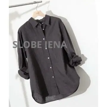2024SS SLOBE IENA 면마 레귤러 셔츠 린넨 셔츠 그레이