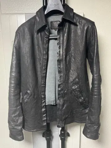 [새상품급] BACKLASH 백라쉬 블랙 가죽 셔츠 사이즈 3