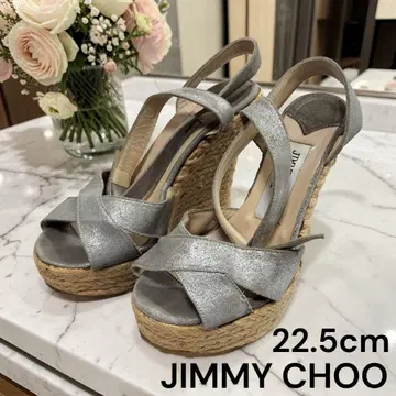 JIMMY CHOO 지미추 웨지솔 스트랩 샌들 22.5