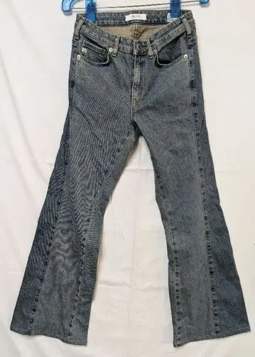 [ 썸씽 ] LISA 플레어 데님 SKY31/바이컬러 절개 디자인