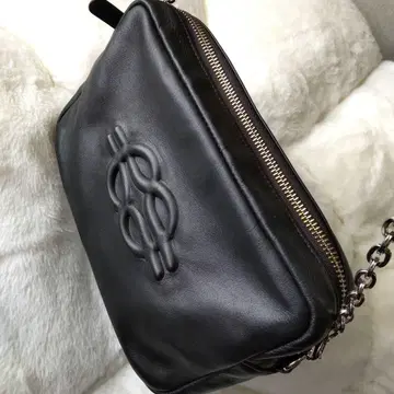 이아파피요네 * 엠보싱 로고 체인 & 가죽 숄더 벨트 천연 가죽 백