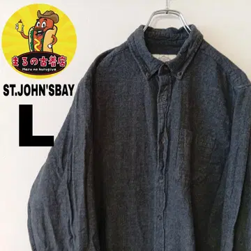 USA 구제 의류 ST.JOHN'SBAY 플란넬 셔츠 L 차콜 그레이