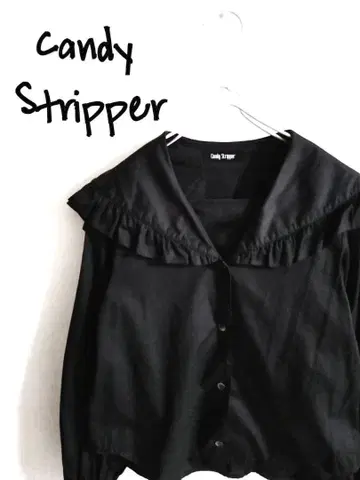 D222014 Candy Stripper 세일러 프릴 블라우스