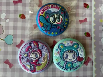 나루미야 캐릭터즈 자수 캔뱃지 비스켓 메조 피아노 엔젤 블루