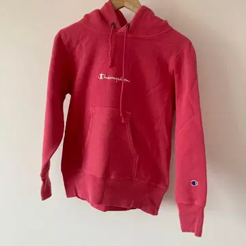 Champion 핑크 후드 부착 후드티