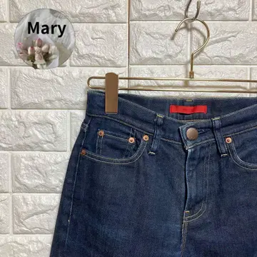 [레드카드] (S) 테이퍼드 데님 집업 로우라이즈