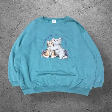 고양이 프린트 맨투맨 Just My Size 애니멀 Y2K