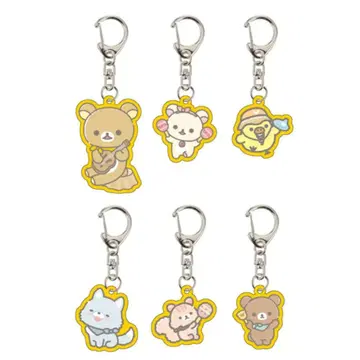 [새상품] 리락쿠마 x 타워 레코드 아크릴 키링 6개 세트