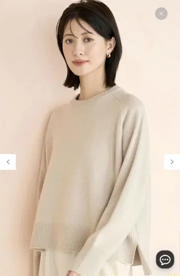 UNIFLO 베이지 캐시미어 블렌드 크루넥 니트 M