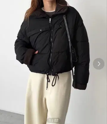 CANAL JEAN Lakey Park 배색 퍼 숏 블루종