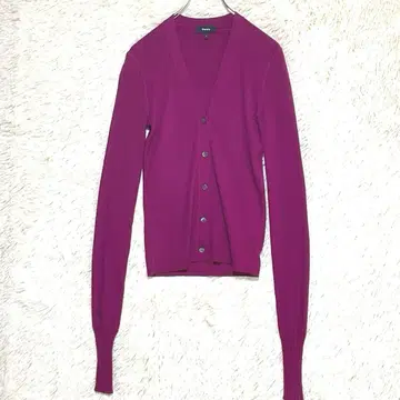 띠어리 Theory 스테디셀러 REFINE 리브 가디건 마젠타 핑크 S