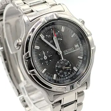 가동품 SEIKO 세이코 크로노그래프 손목시계 블랙