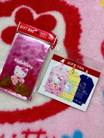 새상품 산리오 장미 키티 헤이세이 레트로 헬로키티 기프트백 택 초레어