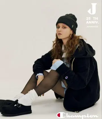 [ Champion 별주 ] 인디고 블랙 ZIP 후드티