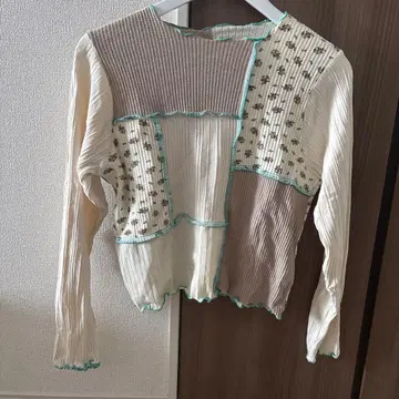 Candy Stripper 패치워크 스타일 긴팔 상의