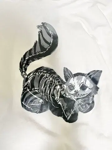 드랙허니 반팔 후드티 화이트 체셔 고양이